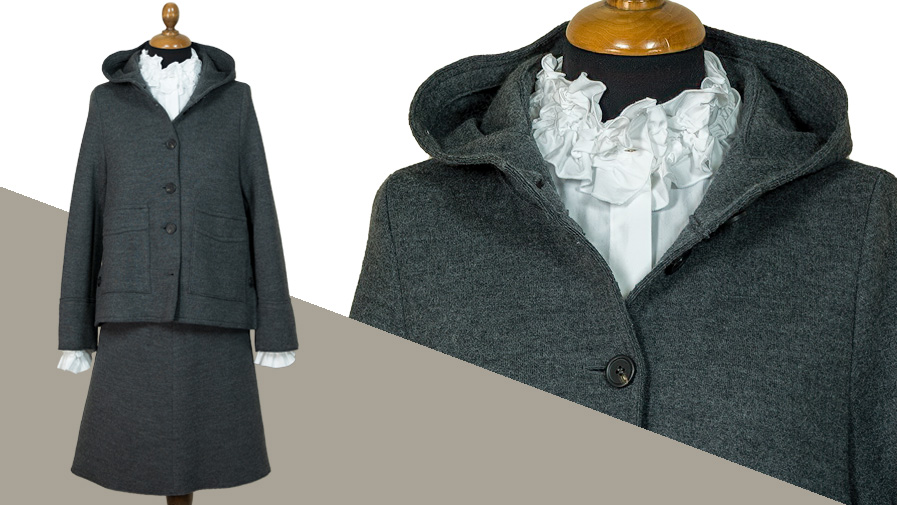 Rizzi Autunno 2023: Giacca e gonna lana cotta, Rosso 35